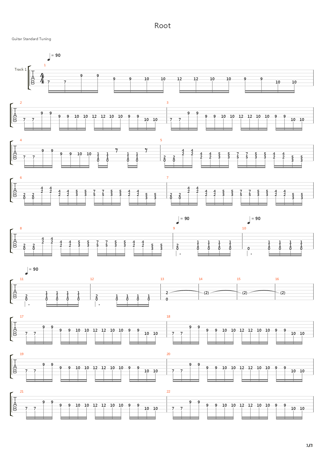 Root吉他谱