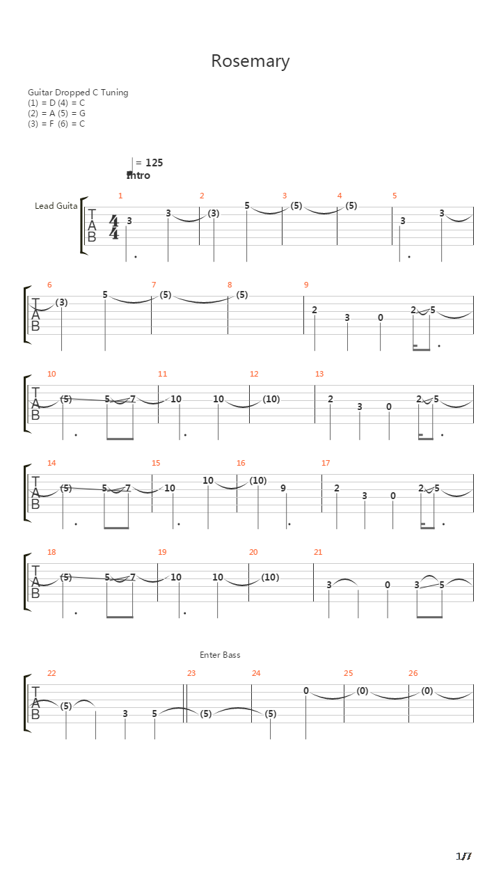 Rosemary吉他谱