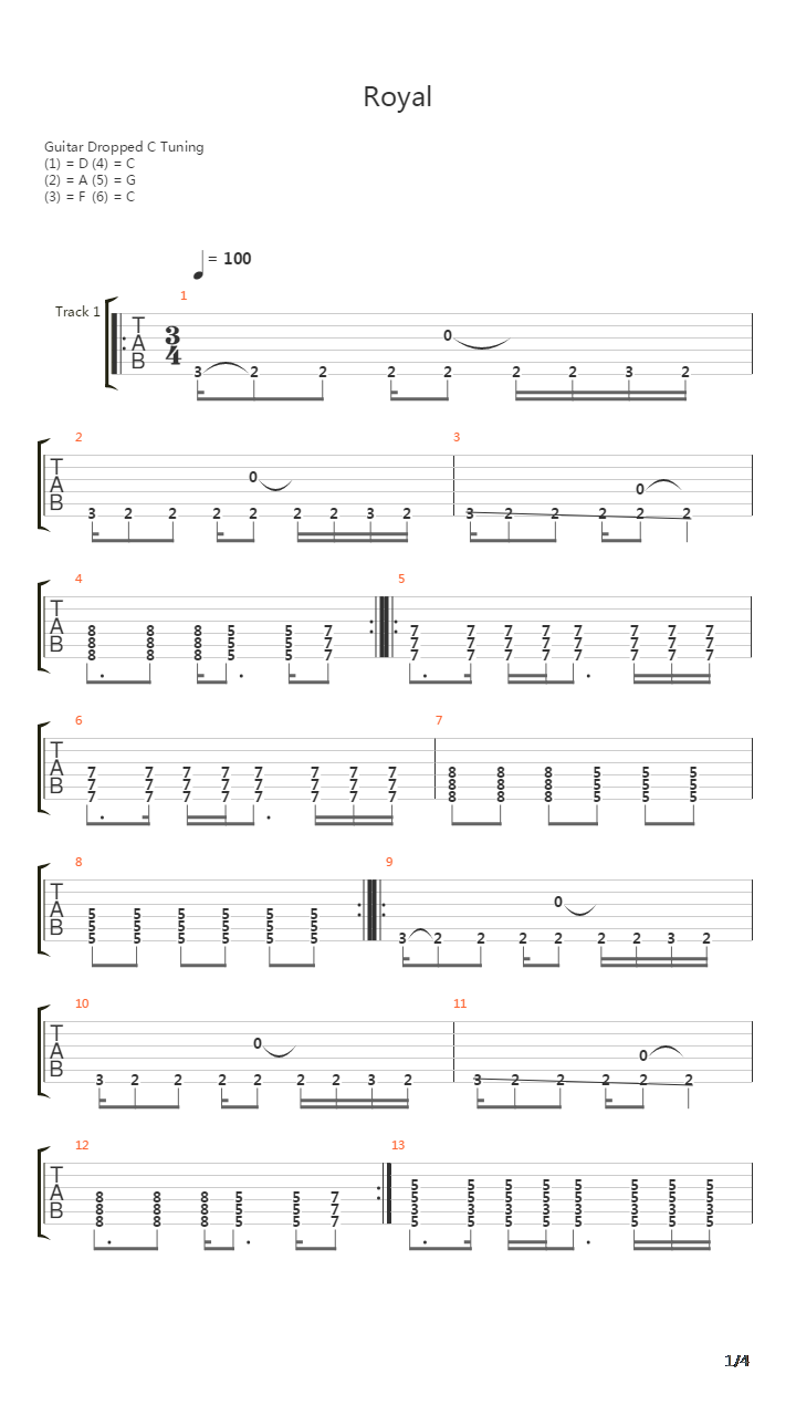 Royal吉他谱