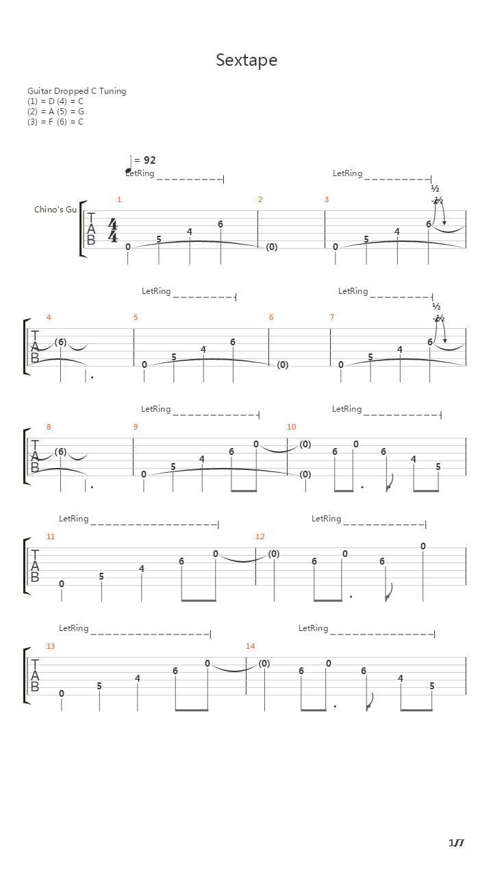 Sextape吉他谱