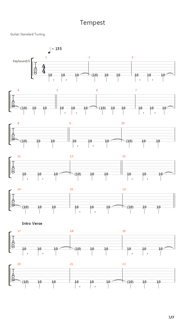 Tempest吉他谱