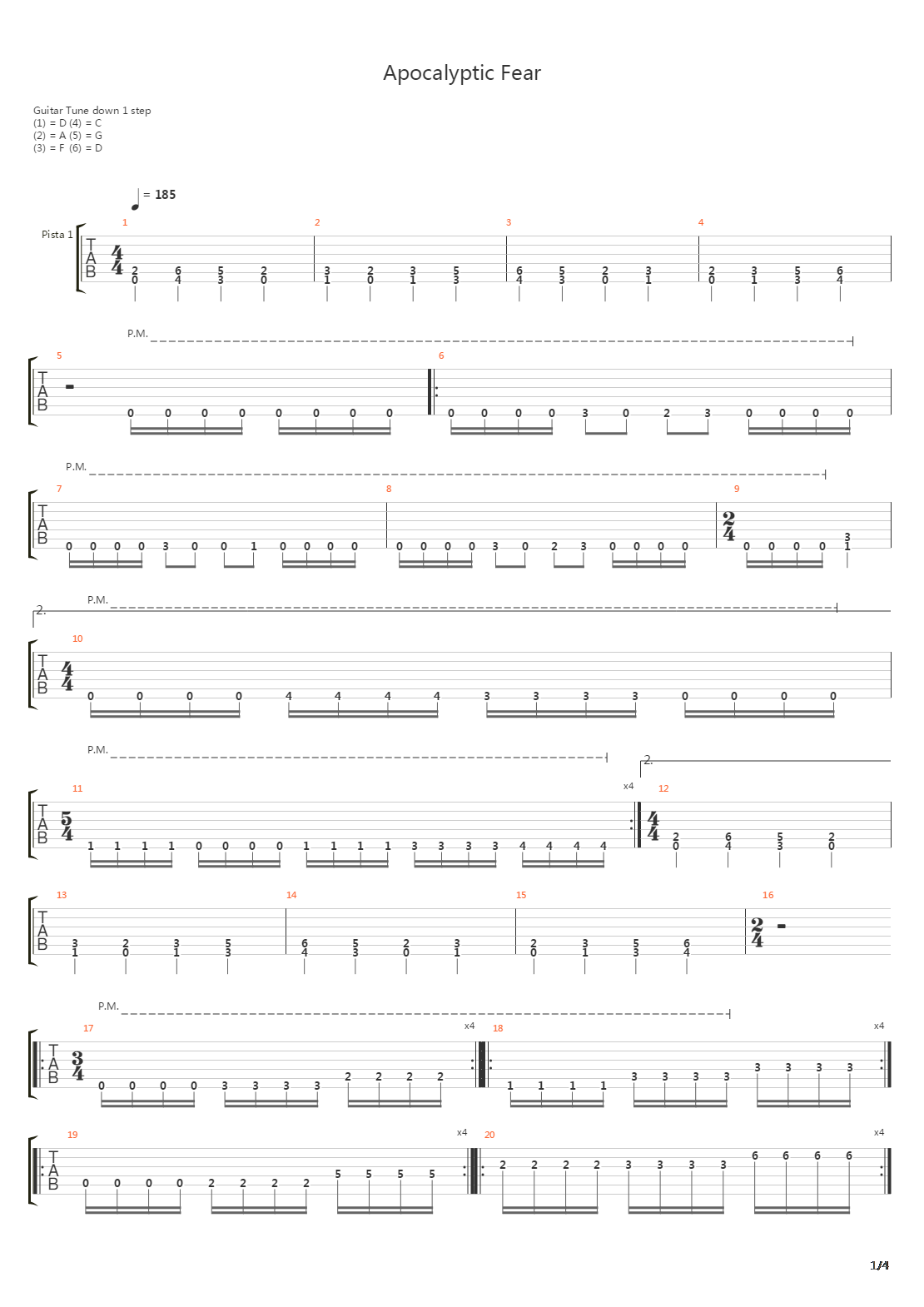 Apocalyptic Fear吉他谱