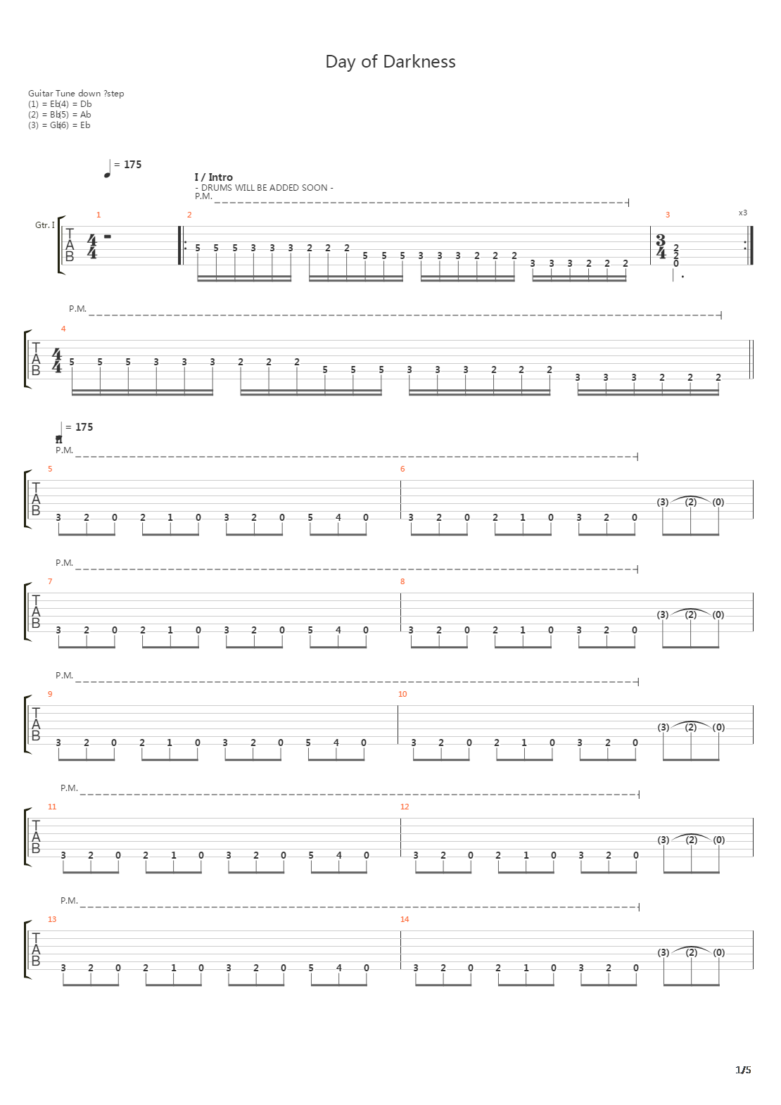 Day Of Darkness吉他谱