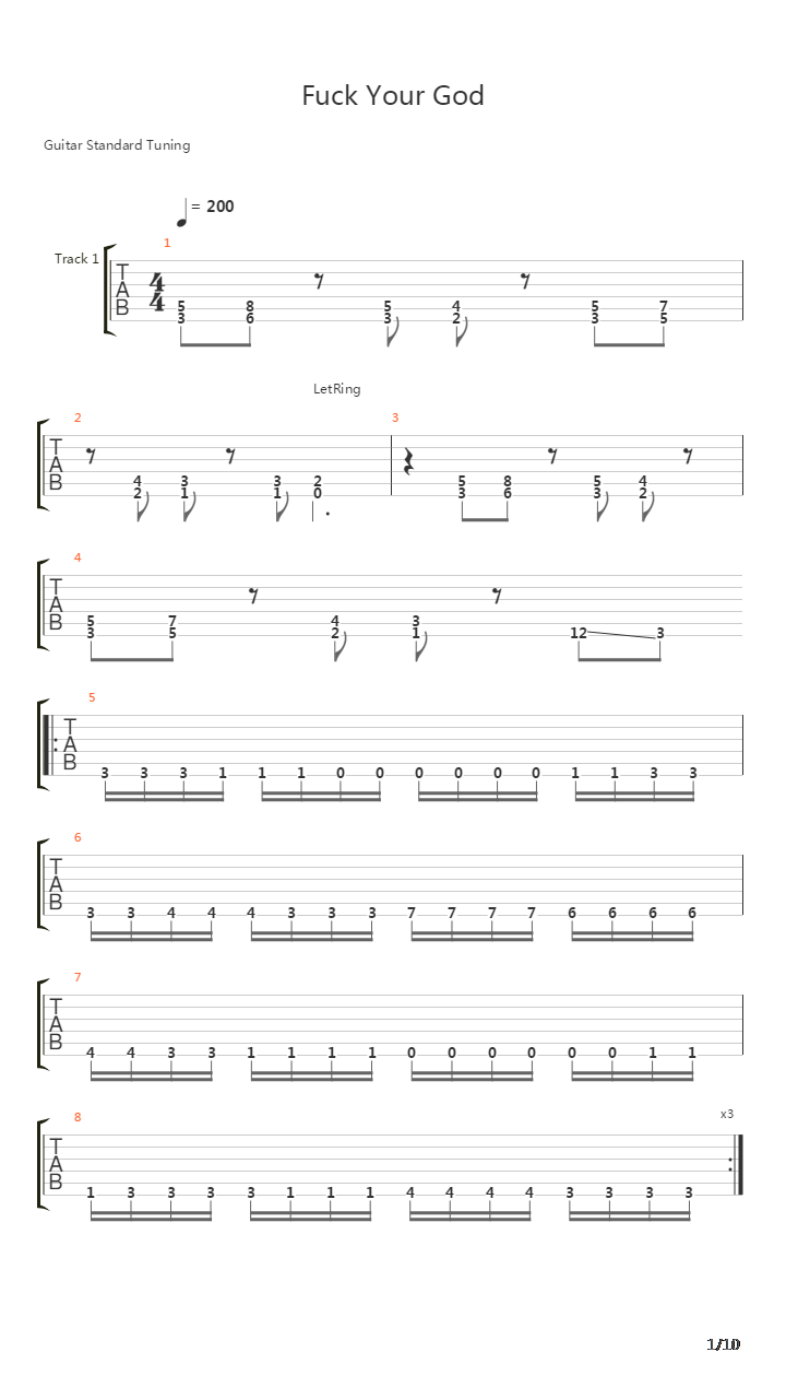 Fuck Your God吉他谱