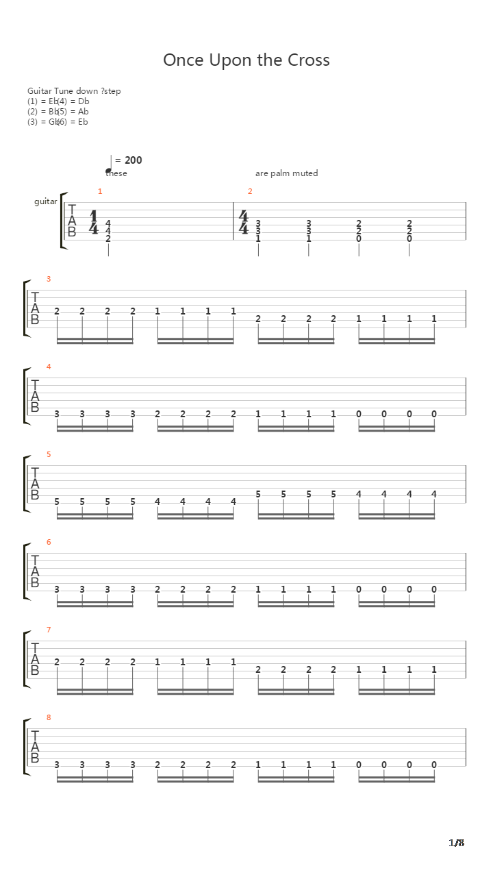Once Upon The Cross吉他谱