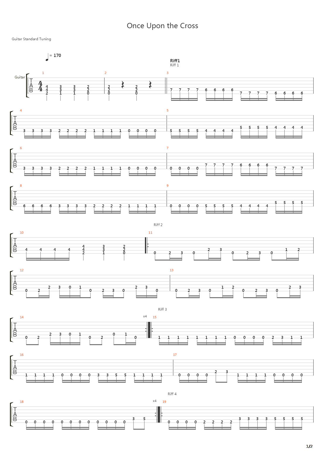 Once Upon The Cross吉他谱