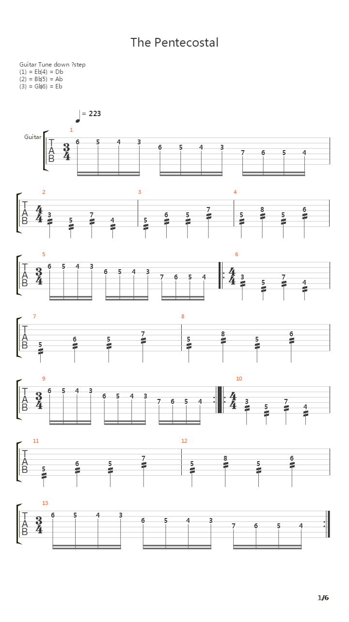 Pentecostal吉他谱