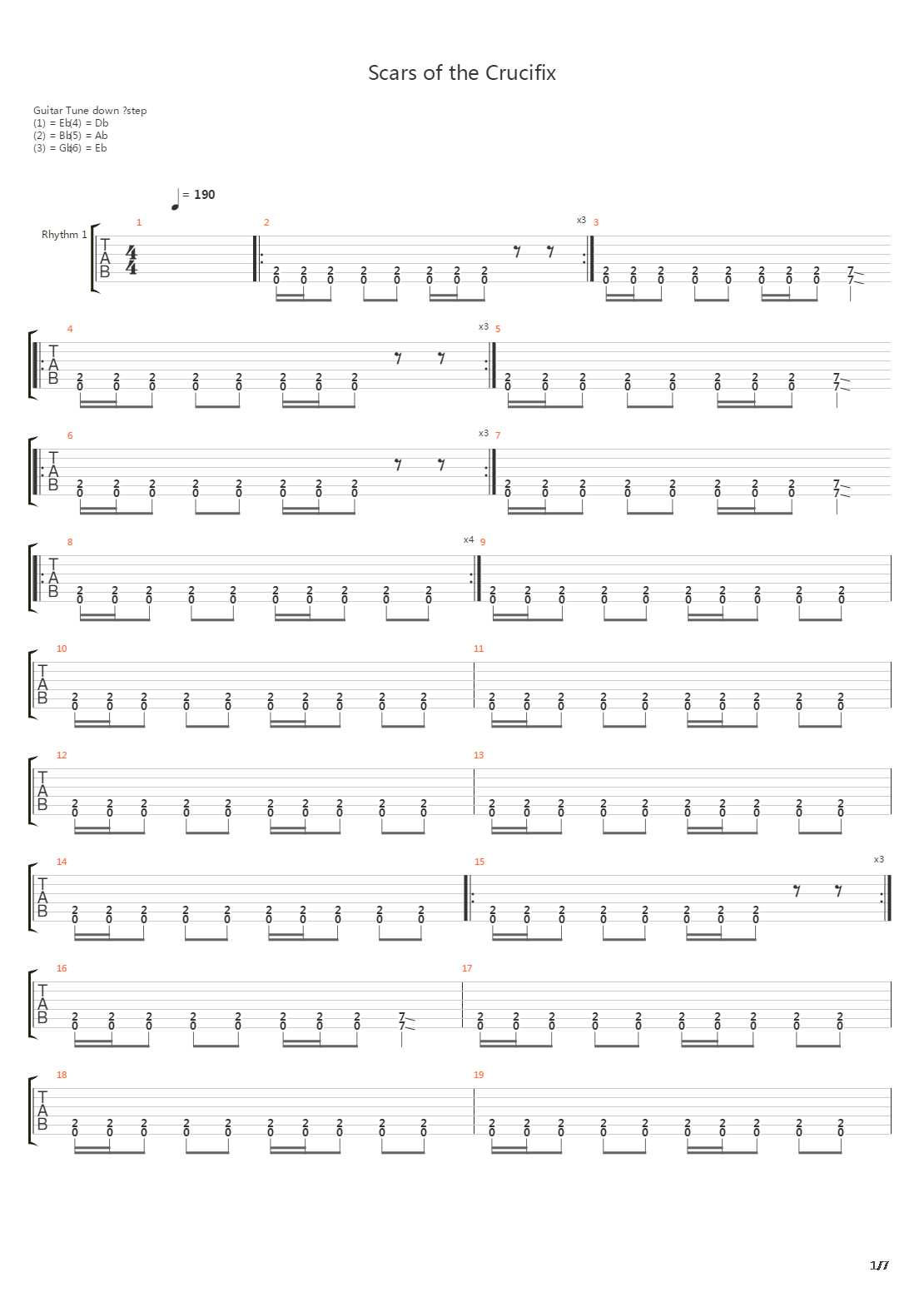 Scars Of The Crucifix吉他谱