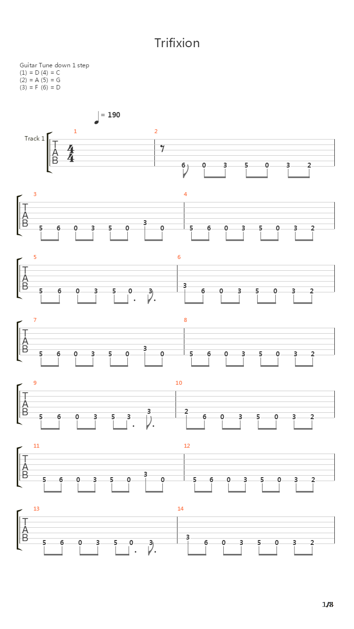 Trifixion吉他谱