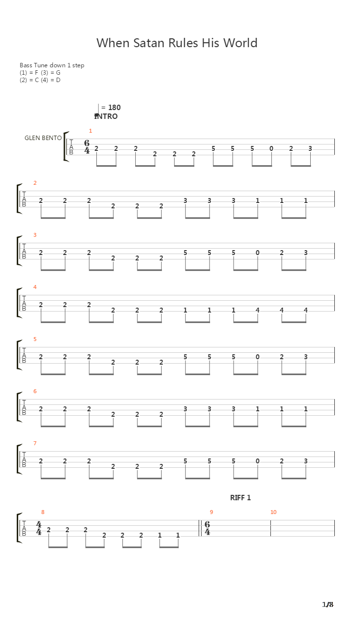 When Satan Rules His World吉他谱