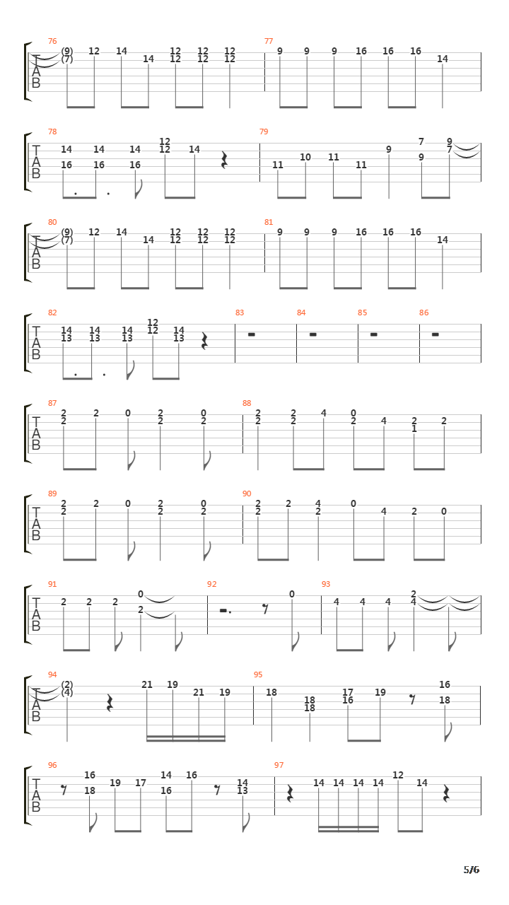 Master吉他谱