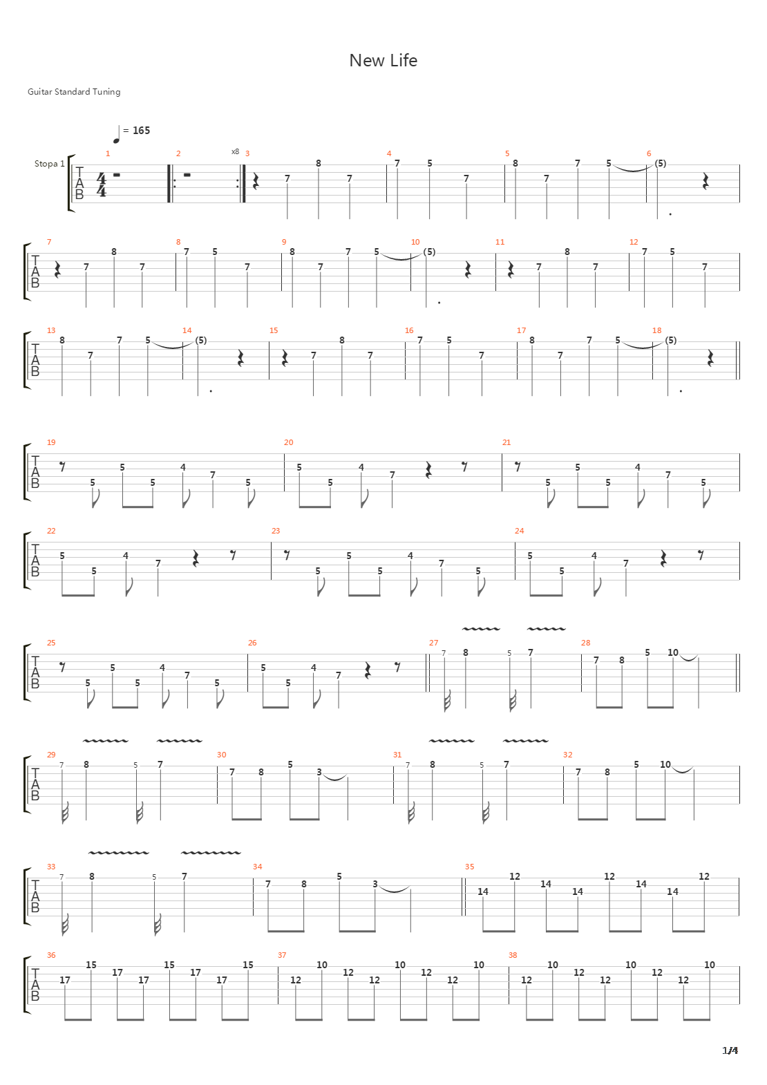 New Life吉他谱