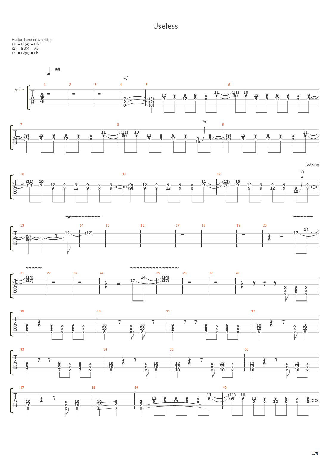 Useless吉他谱