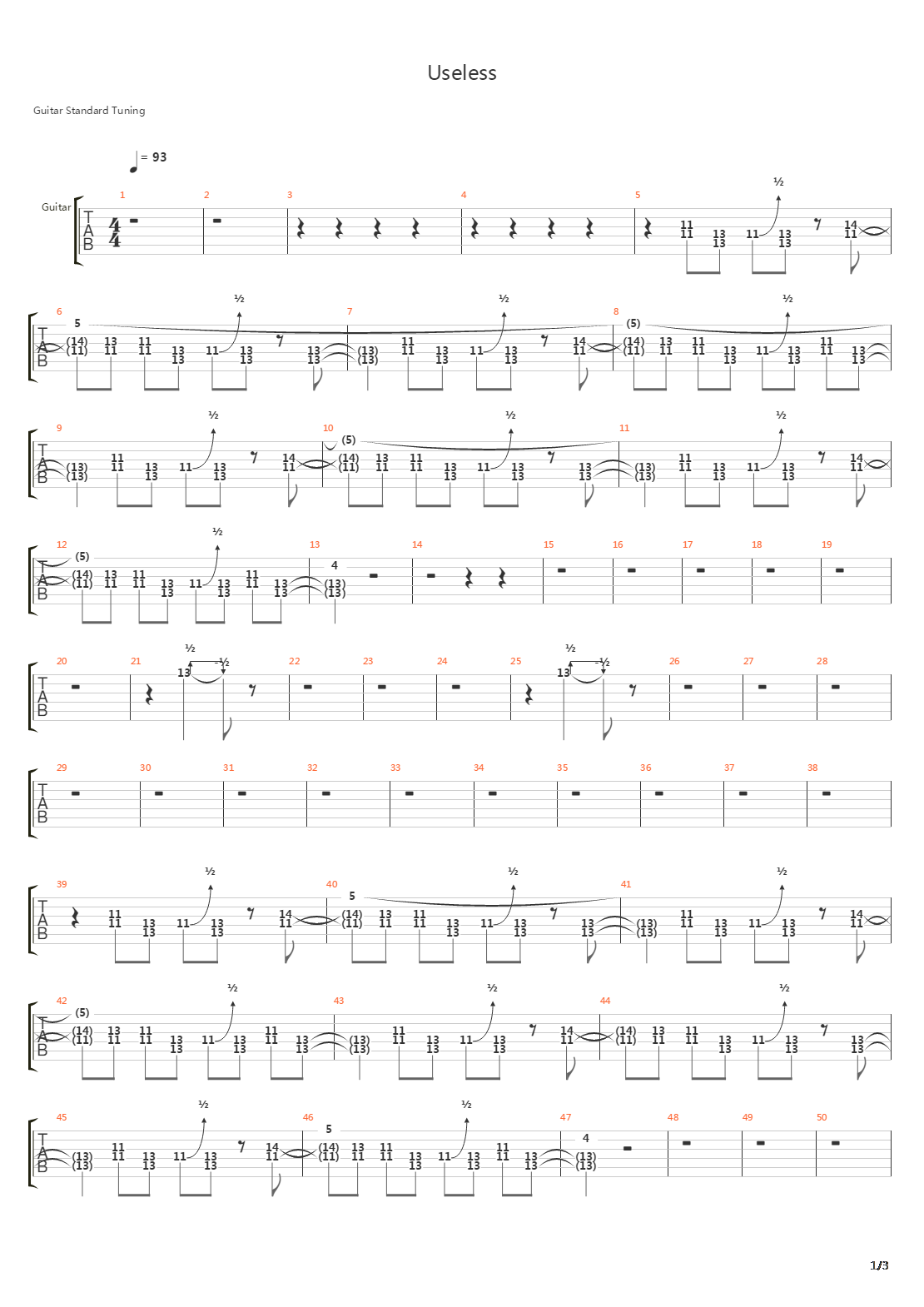 Useless吉他谱