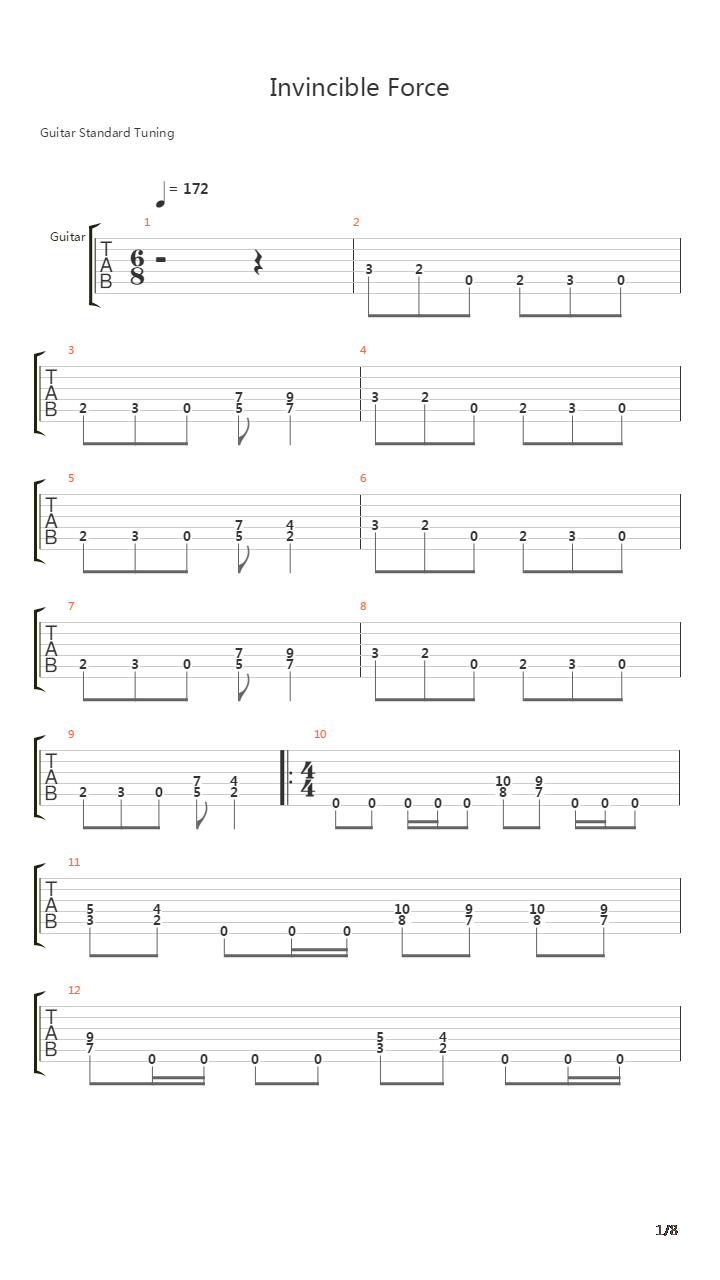 Invincible Force吉他谱