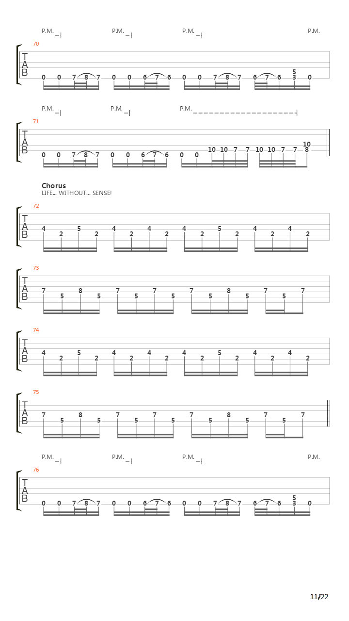 Life Without Sense吉他谱