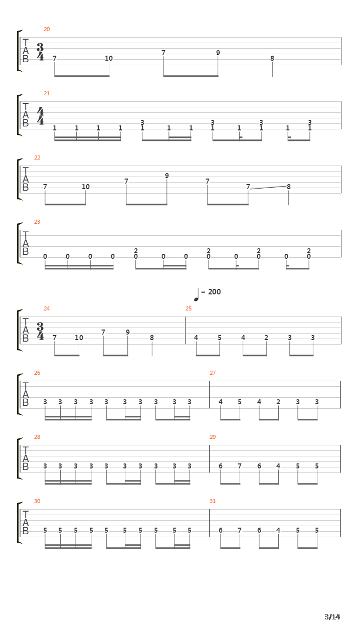 Nailed To The Cross吉他谱