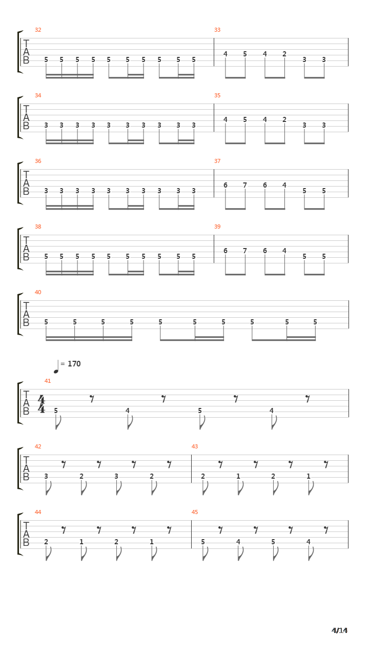 Nailed To The Cross吉他谱