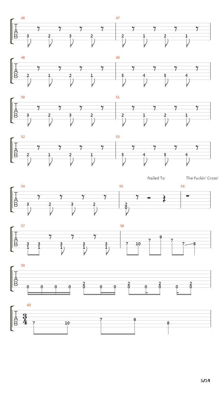 Nailed To The Cross吉他谱