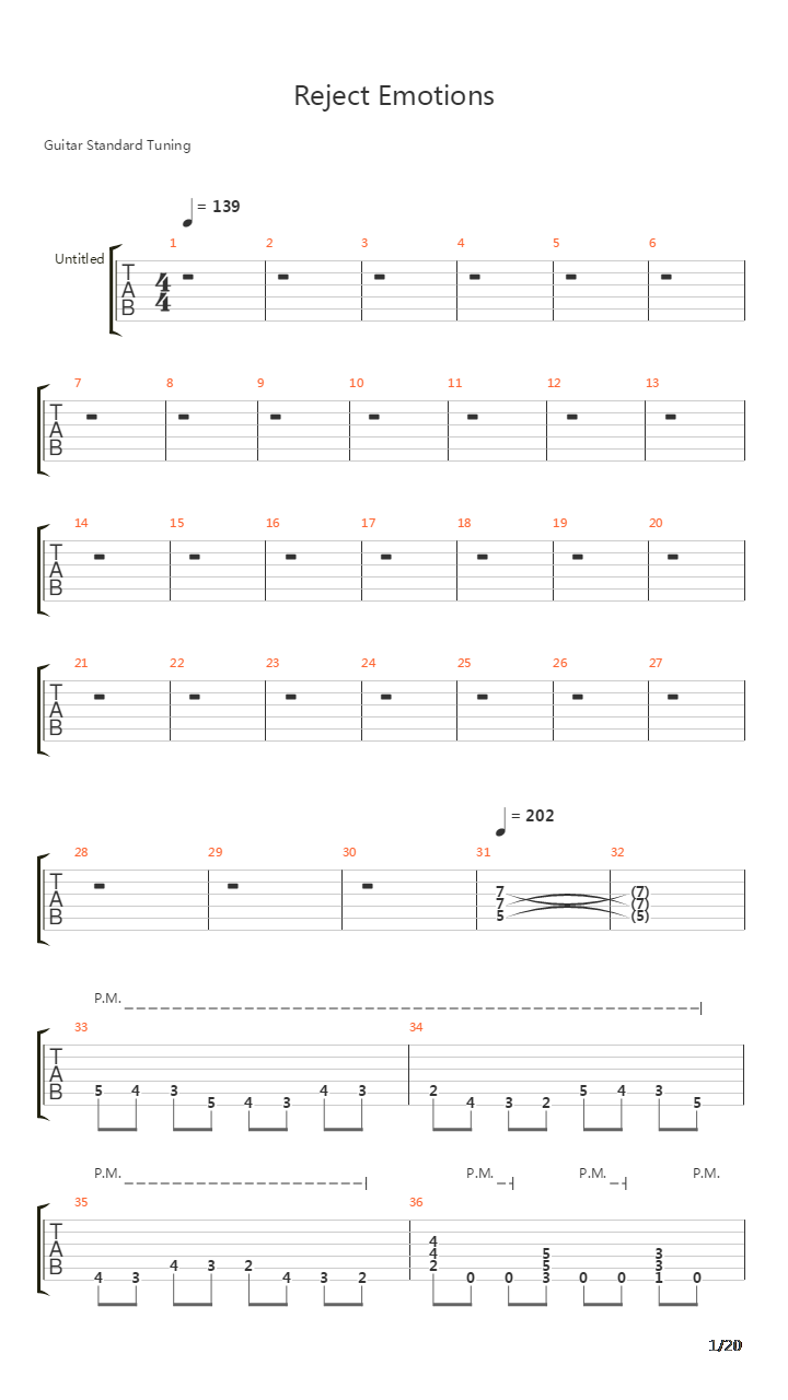 Reject Emotions吉他谱