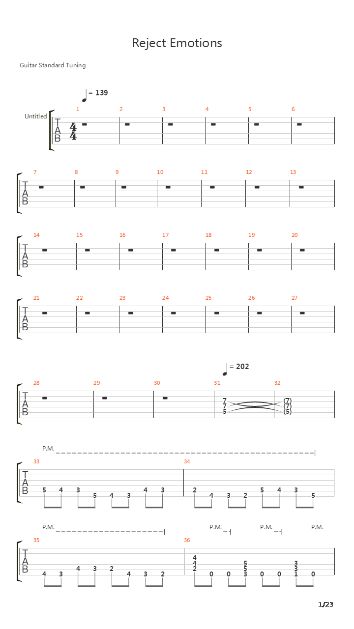 Reject Emotions吉他谱