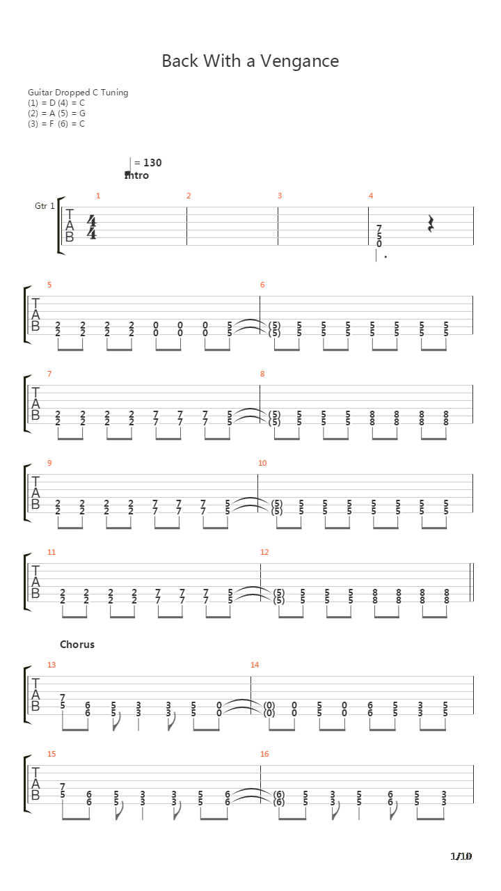 Back With A Vengance吉他谱