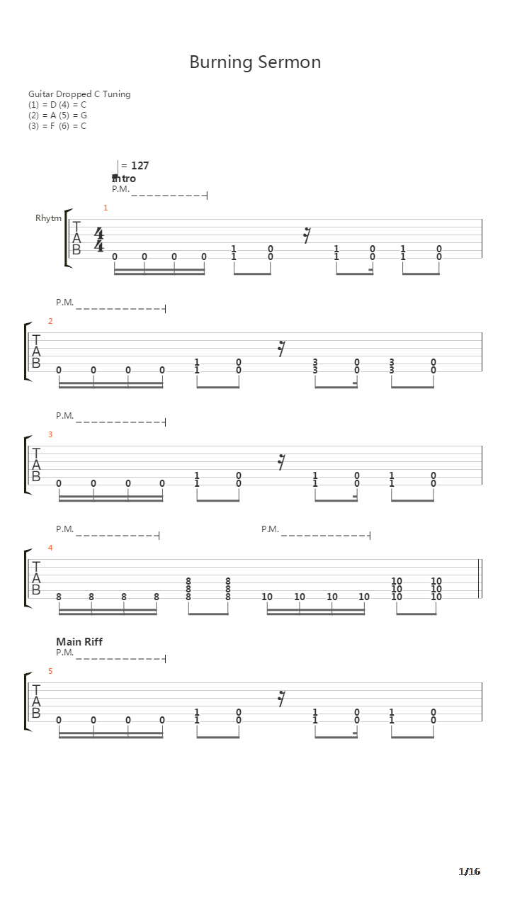 Burning Sermon吉他谱