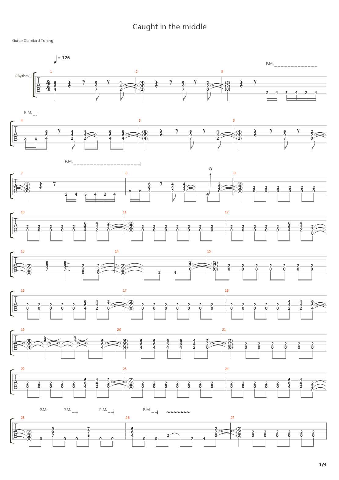 Caught In The Middle吉他谱