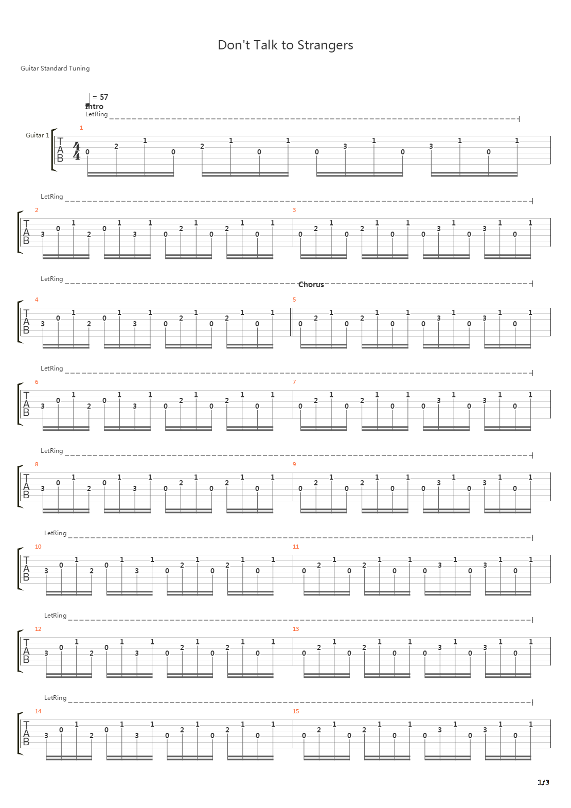 Dont Talk To Strangers吉他谱