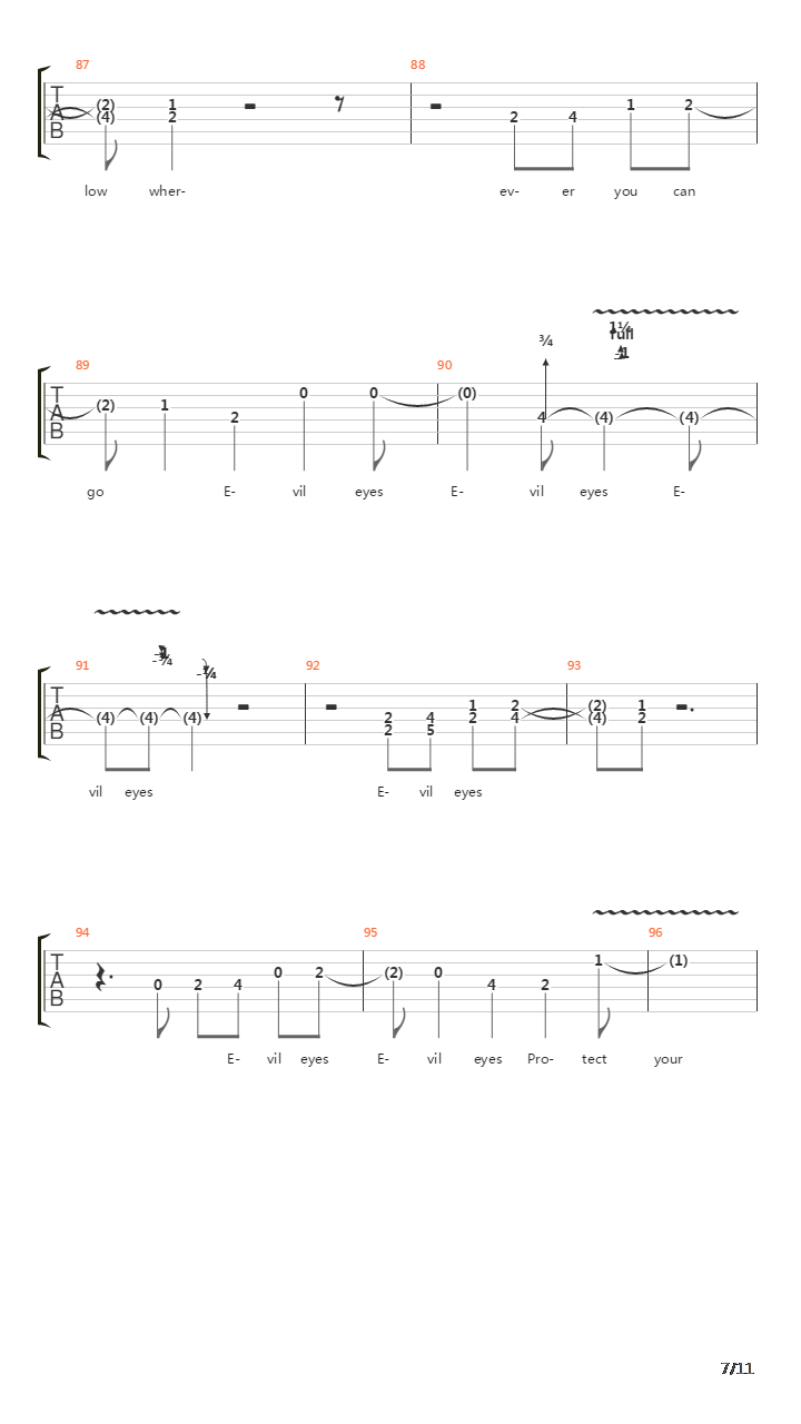 Evil Eyes吉他谱