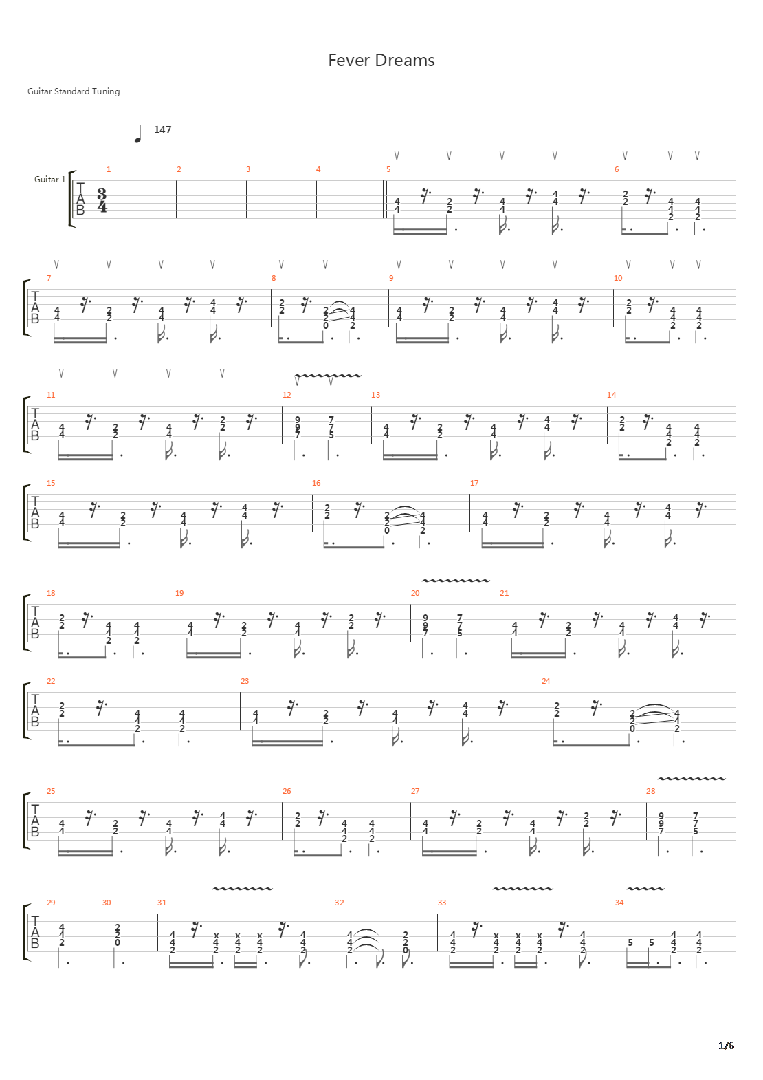 Fever Dreams吉他谱