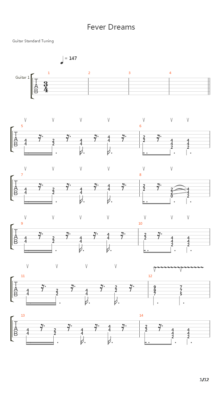 Fever Dreams吉他谱