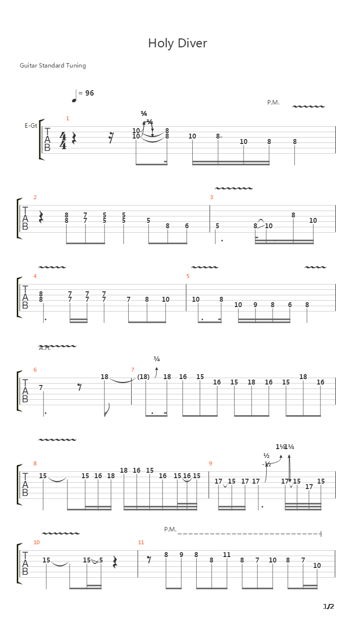 Holy Diver吉他谱
