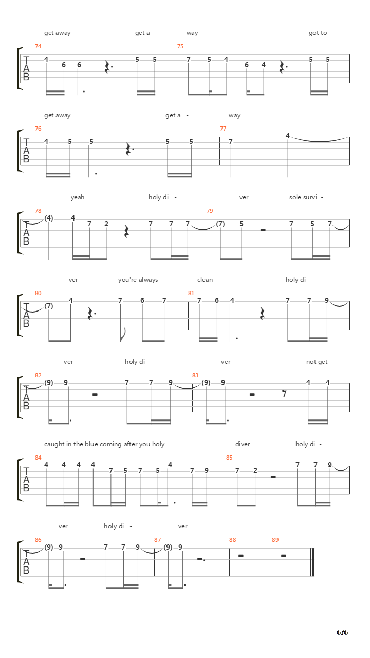 Holy Diver吉他谱