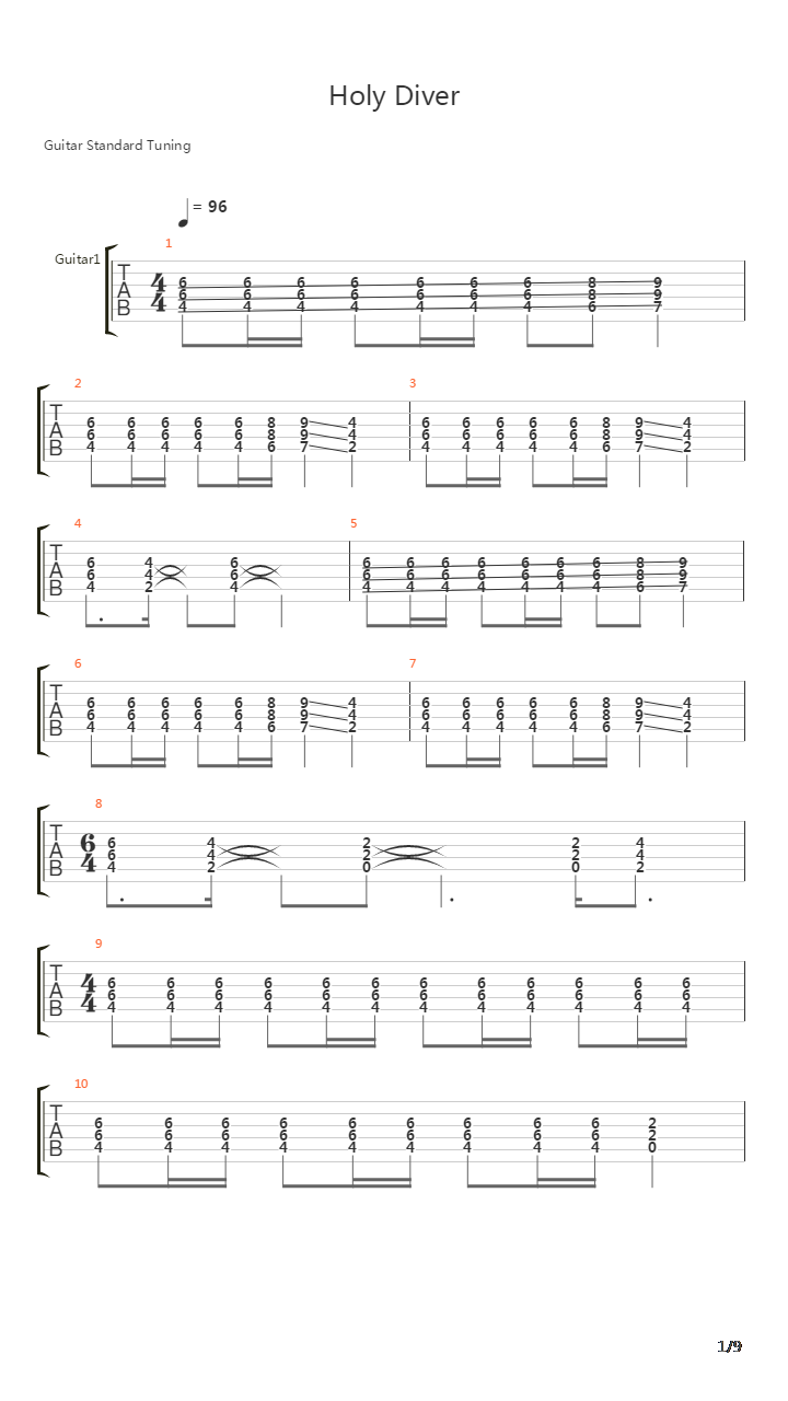 Holy Diver吉他谱