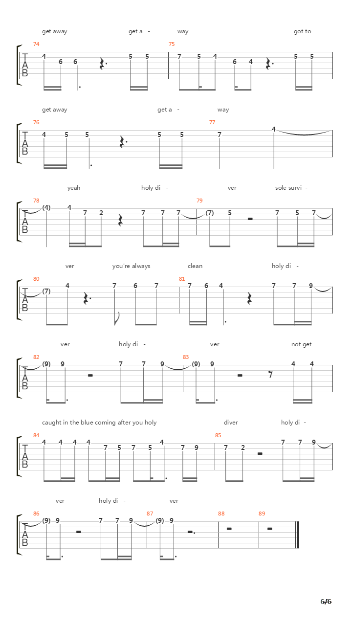 Holy Diver吉他谱