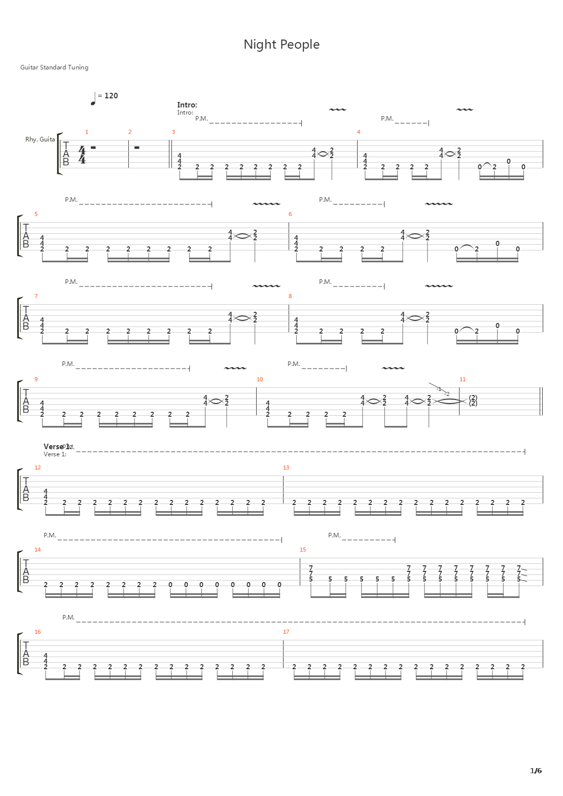 Night People吉他谱