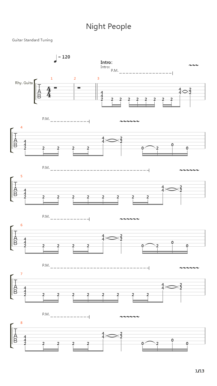 Night People吉他谱