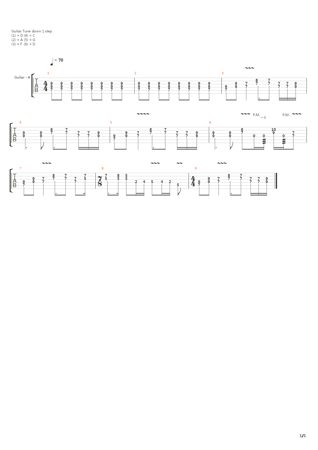 Push吉他谱