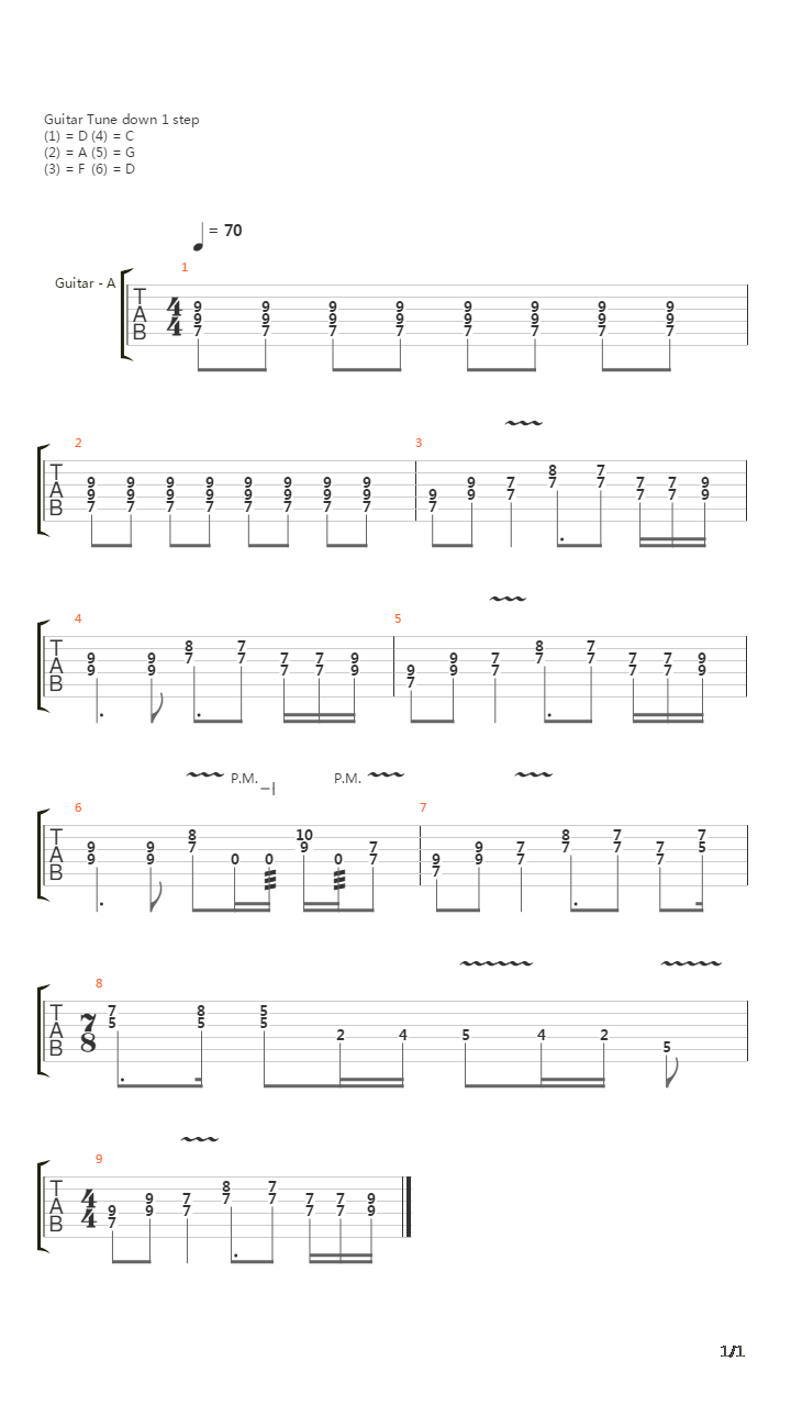 Push吉他谱