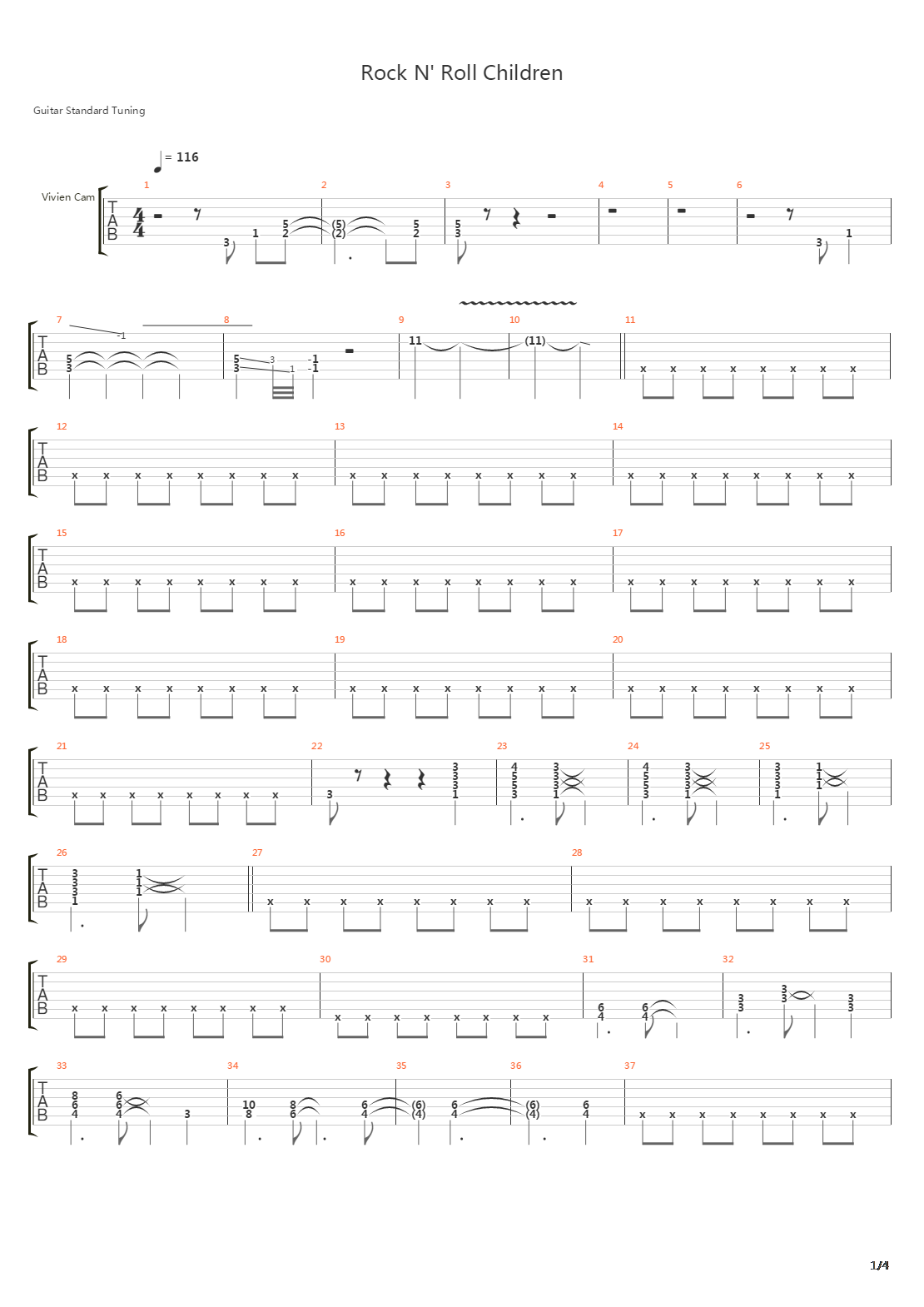 Rock N Roll Children吉他谱