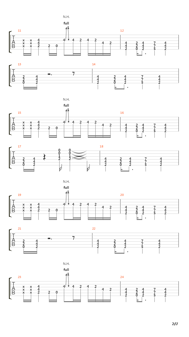 Straight Through The Heart吉他谱