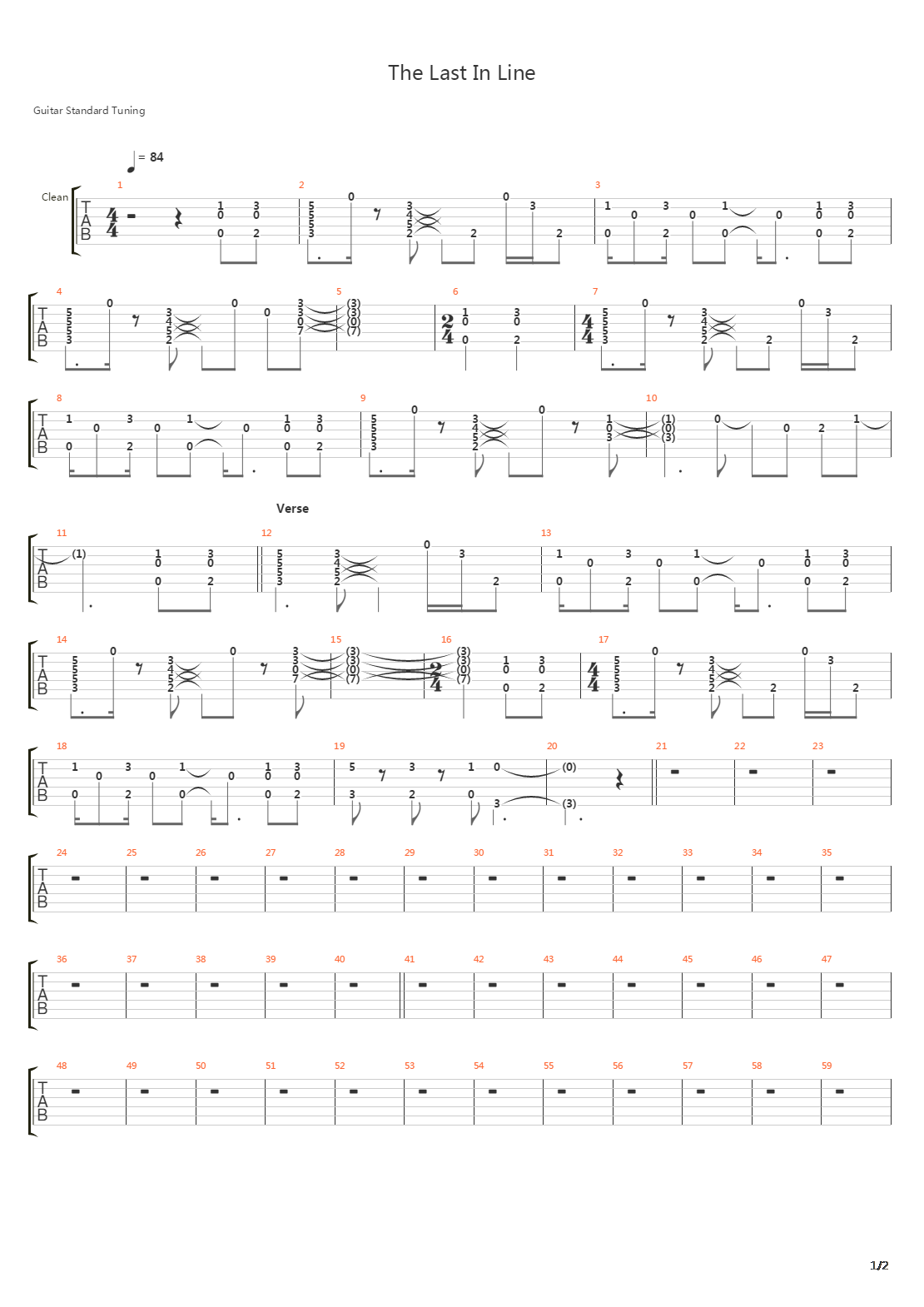 The Last In Line吉他谱