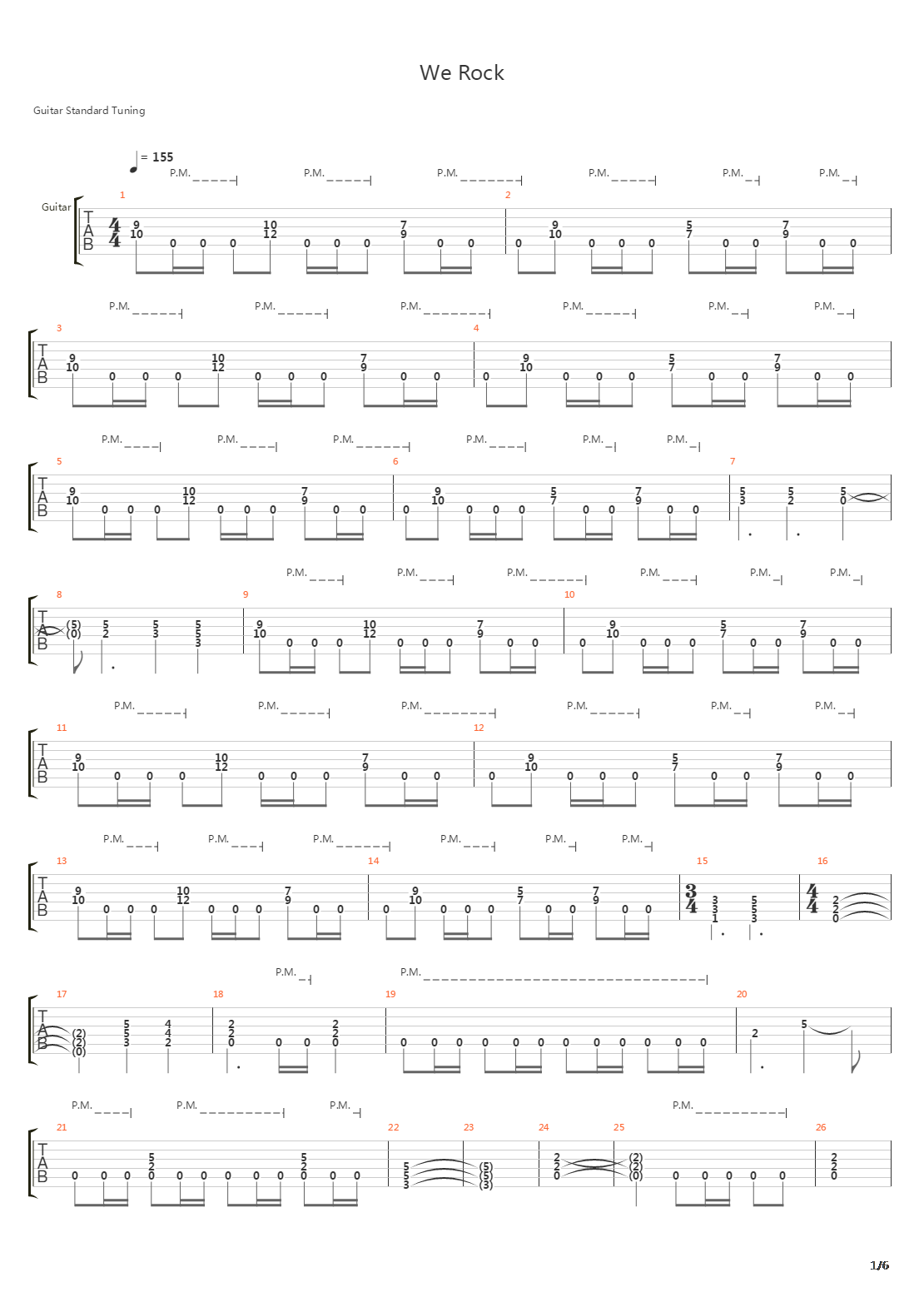 We Rock吉他谱