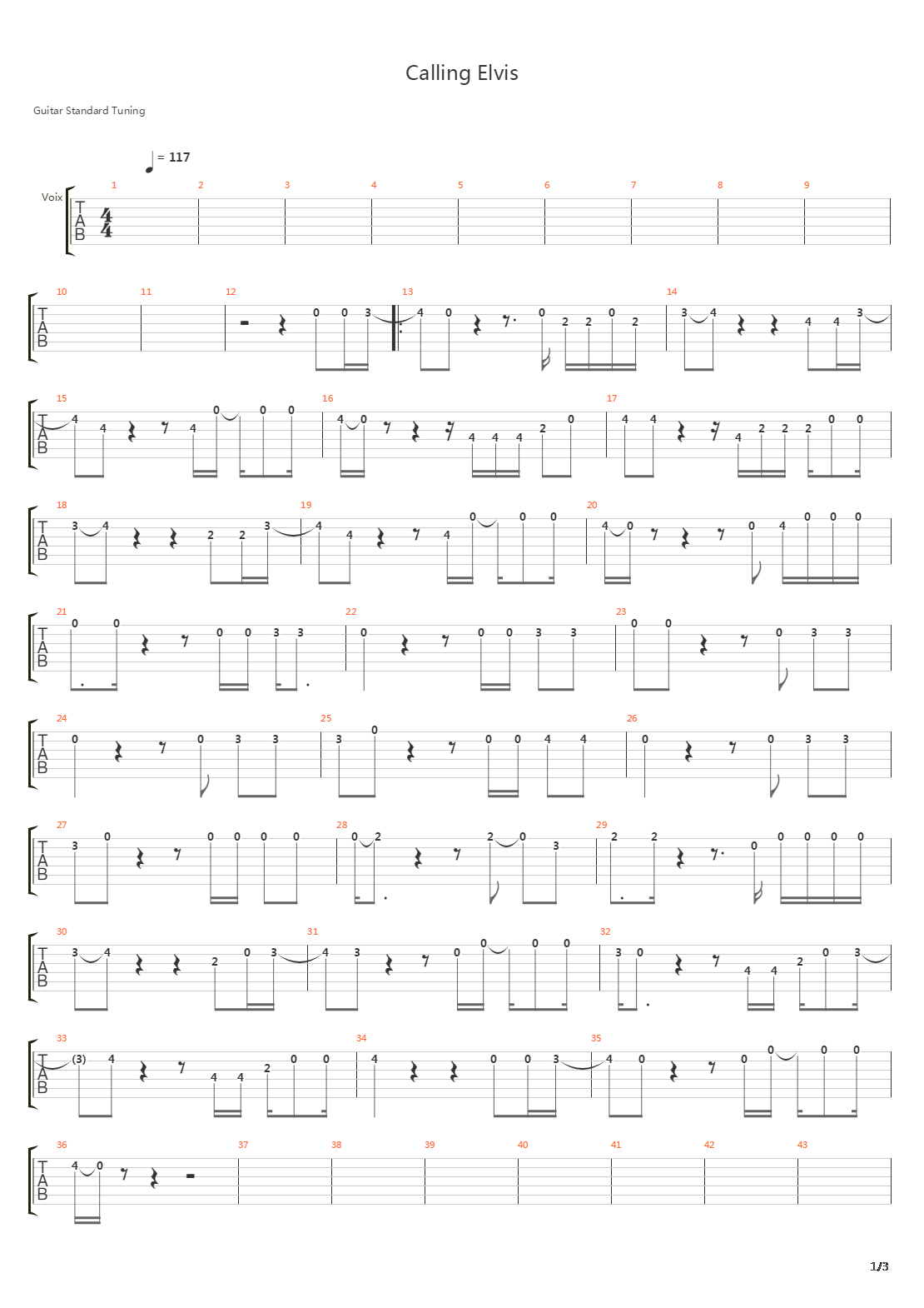 Calling Elvis吉他谱