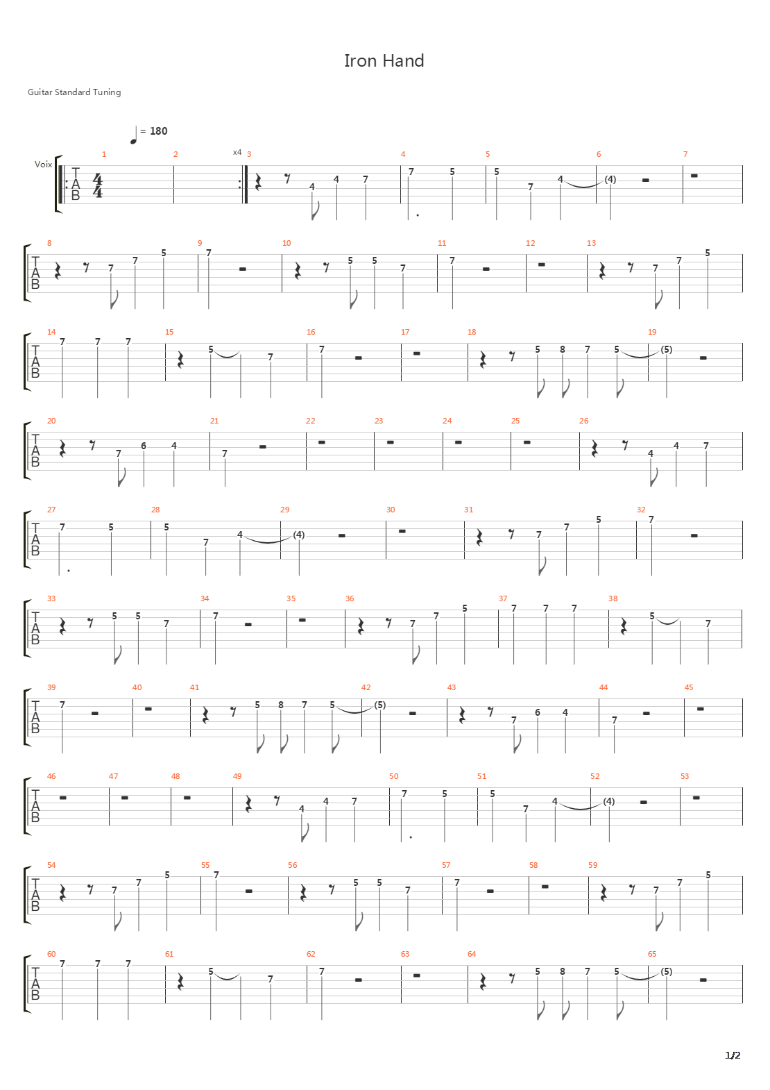 Iron Hand吉他谱