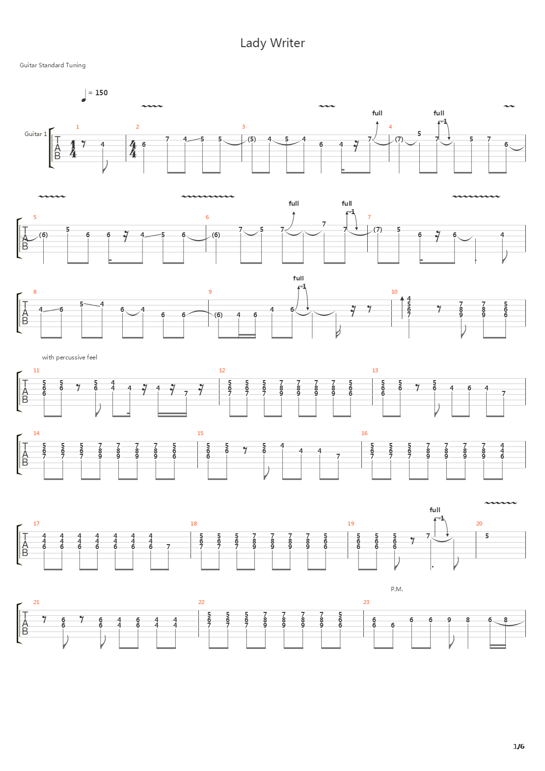 Lady Writer吉他谱