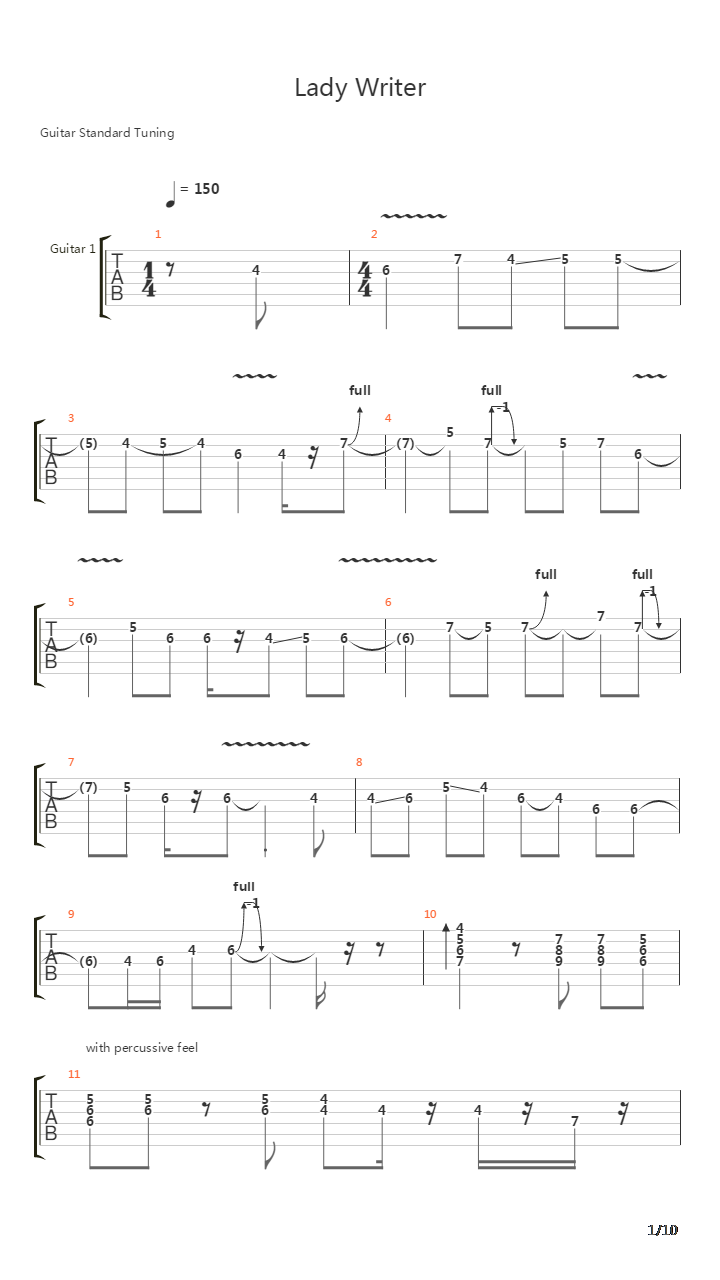 Lady Writer吉他谱