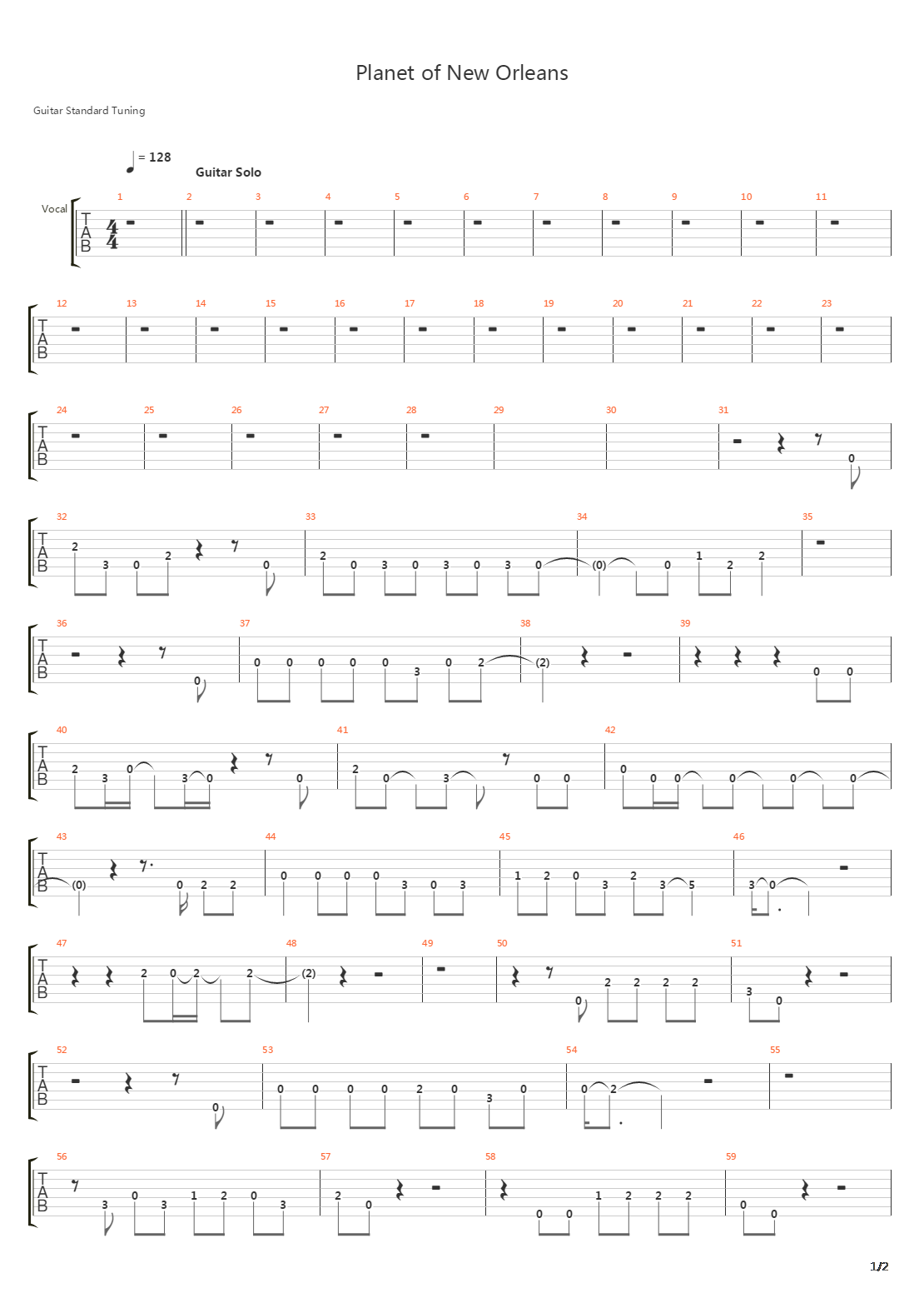 Planet Of New Orleans吉他谱
