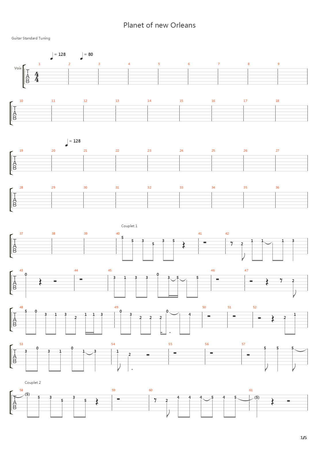 Planet Of New Orleans吉他谱